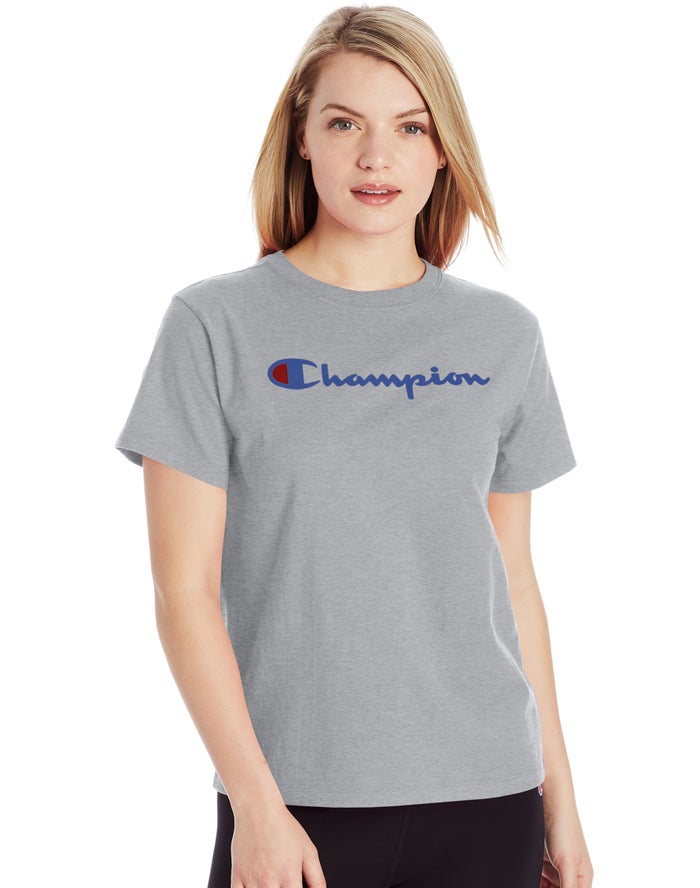 Champion T-Shirt Dames - Grijs - Classic ( 260513-XFT )